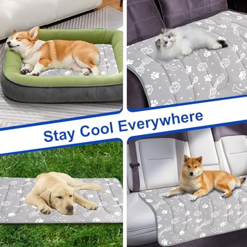Cooling Pet Mat 28“x39”,Heat-Absorbing Color-Changing & Foldable Bed