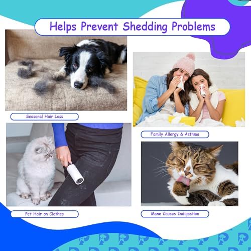 Dog Bath Gloves - Silicone Hair Removal Gloves for Dogs, Cats - Pet Grooming Mittens for Shedding, Bathing,Massaging. Flexible, Comfortable Adjustable Strap. for All Hair Types (Purple)