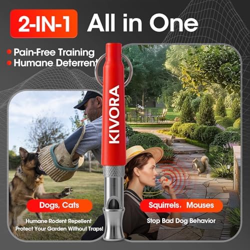 KIVORA 4 Pack Dog Whistle to Stop Barking Neighbors Dog,304 Stainless Steel Adjustable Ultrasonic Silent Dog Training Whistle for Recall & Bark Control,Professional Whistle Suitable for All Dogs