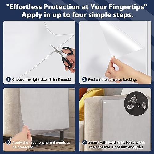 Anti Cat Scratch Furniture Protector, Transparent Self-Adhesive Couch Furniture Protectors from Cats Scratching Claws, Cat Scratch Couch Protector (17.5"X13")