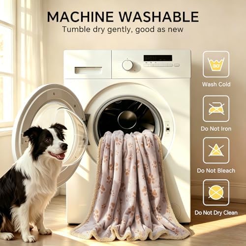 Luciphia Waterproof Dog Blanket Reversible Sherpa Fleece for Large Dogs Cat