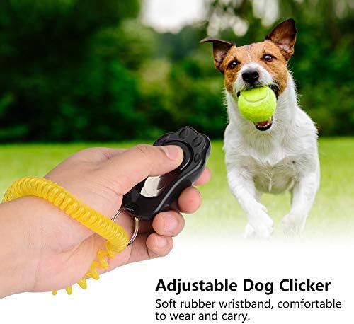 Adjustable 3 Gears Pet Dog Training Clicker Paw Shaped with Wrist Strap for Cats Birds(Black)