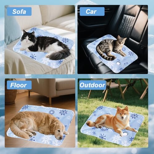 Cooling Dog Bed, Premium Pet Cooling Mat Waterproof & Scratch-Resistant, Non-Slip Summer Essential for Dogs Cats, Foldable Cooling Pad for Indoor Outdoor Travel(S 16''*20'')