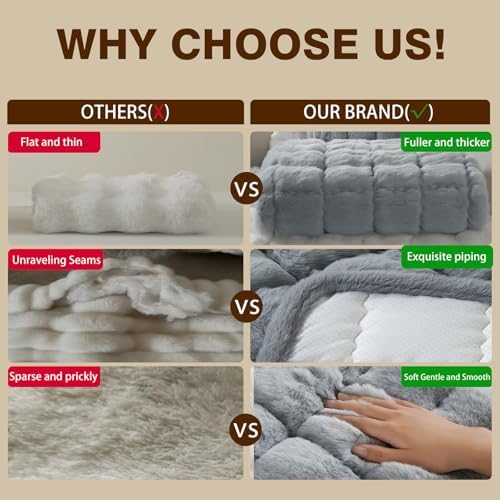 OHSIO Couch Cover for Pets Plush, Non Slip Cozy Sofa Cover Pet Friendly, Soft Thick Fuzzy Sofa Slipcovers for 3 Cushions Washable Couch Sofa Funiture Protector(Light Grey,27.6'' x 63'')