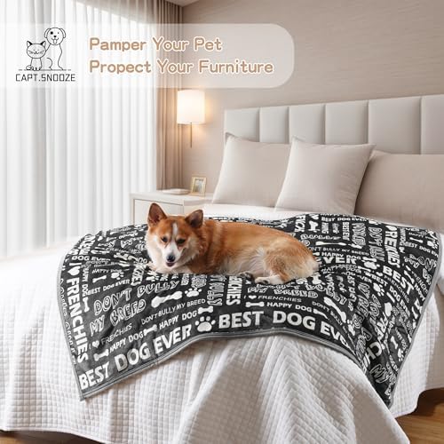 Washable Waterproof Dog Blankets for Large Dogs 50"x60" Grey