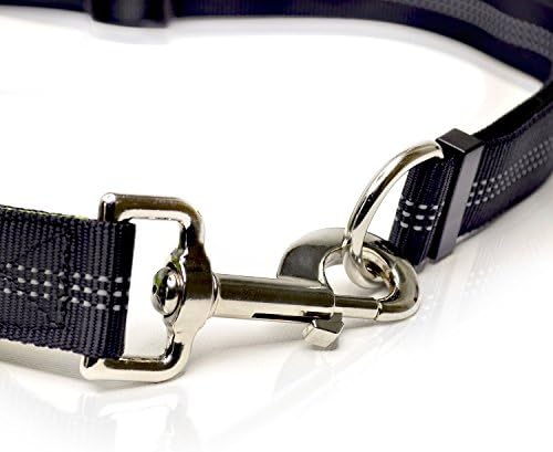Hands Free Dog Leash, Premium Running Dog Leash with Reractable Shock Absorbing Bungee, Refective Stitching and Adjustable Waist Belt