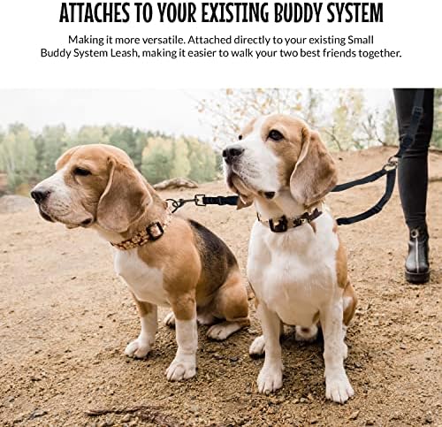 The Buddy System - Double Buddy Leash Coupler -Small Dog, Black