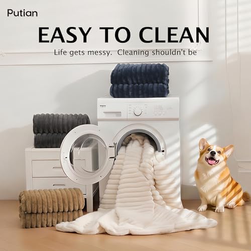 PuTian Waterproof Dog Blanket for Couch, 25"x35", Navy