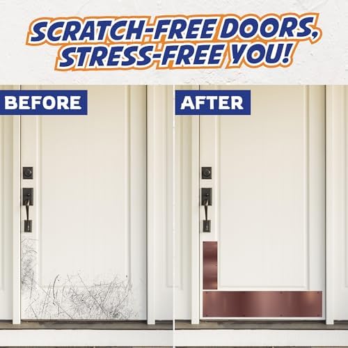 Panther Armor Bronze Door Kick Plate & Push Plate Set, Dog Scratch Guard