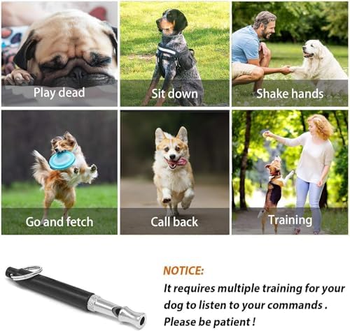 Dog Whistle 2 Pack Adjustable Ultrasonic Silent for Barking & Recall Training
