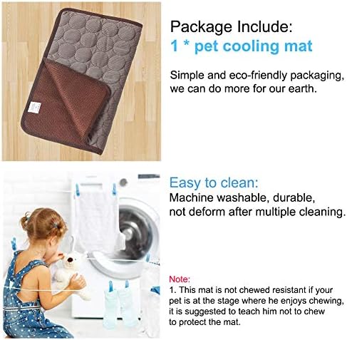 Coppthinktu Dog Cooling Mat for Dogs Self Cooling, Summer Dog Cooling Pad for Small Medium Large Dogs Cats, Pet Ice Silk Blankets Sleeping Mat, Outdoor Dog Self Cooling Crate Mats Washable Portable