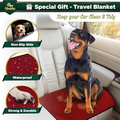 Paw Buddies Premium Waterproof Blanket 80"x90" Velvet-Feel Reversible Throw – Leakproof, Machine Washable Bed & Sofa King Size Protector for Couples, Pets & Travel + Bonus Small Blanket