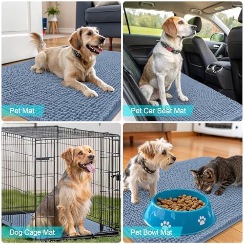 OLANLY Dog Door Mat for Muddy Paws 70x46, Super Absorbent Chenille Mud Mat