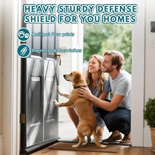 Door Protector from Dog Scratching – Transparent Dog Scratch Guard for Doors & Furniture, No-Residue Pet Door Scratch Protector for Dogs & Cats, Scratch Guard for Doors (79" x 8.2")