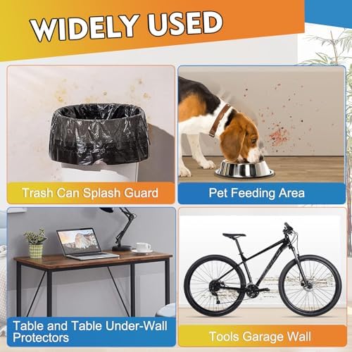 Clear Electrostatic Wall Protective Film, 15.75 in x 6.56ft Clear Contact Paper Peel and Stick Wallpaper for Furniture, Dog, Trash Can, Food Splash, Back Chair (2M)