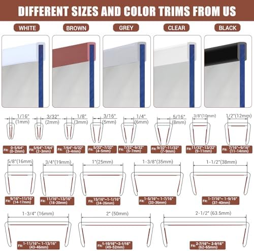 Rubber Edge Trim, Flexible Edge Trim for Sharp Edge, 3/16" U Channel Edge Protector, Self Adhesive Edge Guards for Plywood, Glass, Flexi-Glass and Mirror, 20Ft, Brown Color