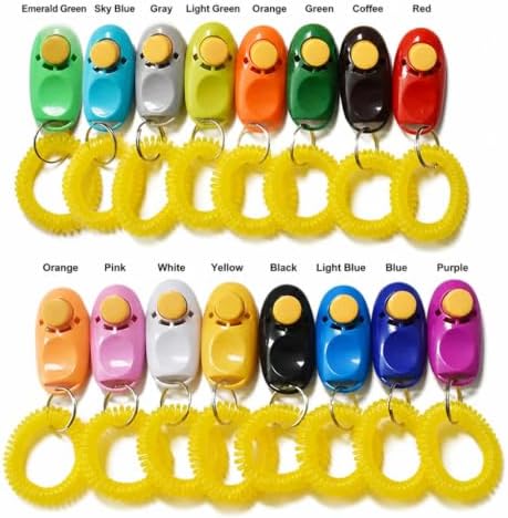 Crisp Sound Dog Training Clicker with Wrist Coil, Durable ABS Pet Behavioral Trainer, Portable Reward Marker for Puppies and Dogs, Indoor Outdoor Obedience