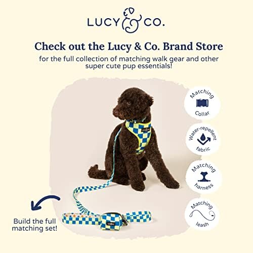 Lucy & Co. Have a Nice Day Everyday Dog Poop Bag Holder - Leak Proof Dispenser - Hygienic Pet Poop Pickup - Purple Checker