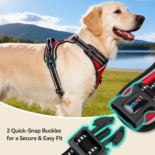 PHOEPET Reflective Dog Harness No Pull Large Breed Vest