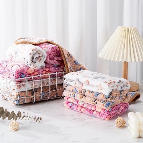 1 Pack 3 Blankets for Dog Puppy Cat (Medium 30x20'', Purple, Pink, Brown)
