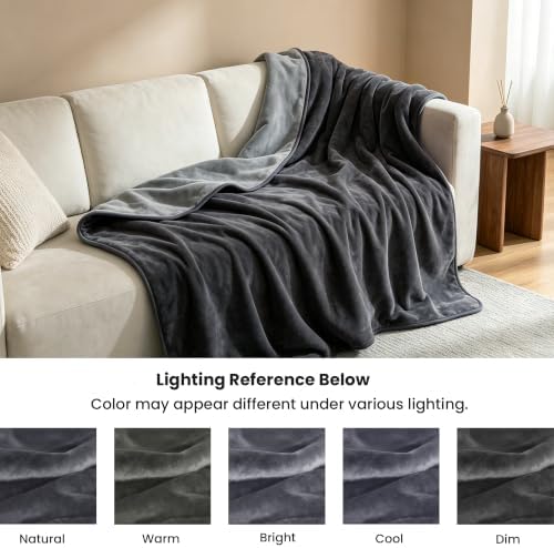 gogobunny Waterproof Blanket for Twin Bed, Reversible Flannel Throw, 60x80