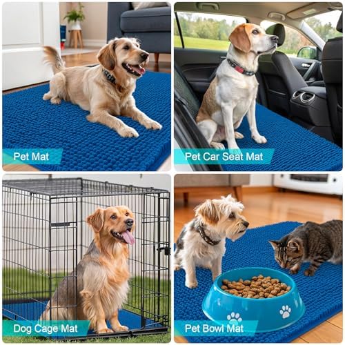 OLANLY Dog Door Mat for Muddy Paws 40x32, Super Absorbent Chenille Mud Mat