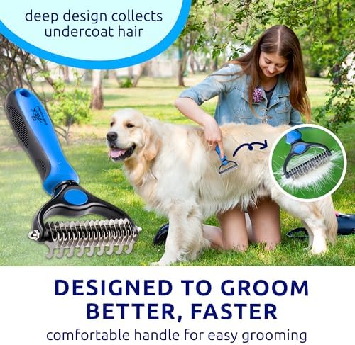 Pat Your Pet Deshedding Brush & Metal Comb Grooming Combo