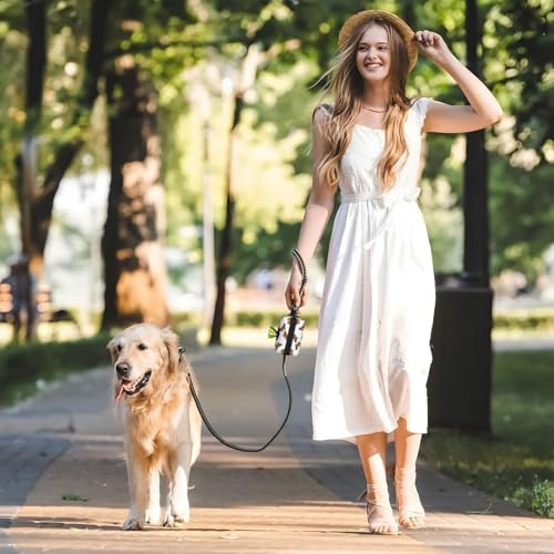 Puppy Dog Waste Bag Holder Butterfly Flying, Lightweight Waterproof Pouch with Carabiner for Leash Attachment
