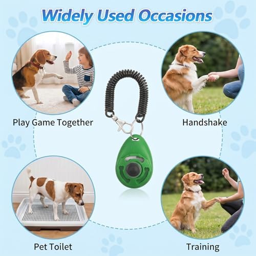 30 Pcs Dog Training Clicker with Wrist Strap, Pet Behavioral Training Clickers for Puppy Dogs Cats Birds Horses, Multicolor