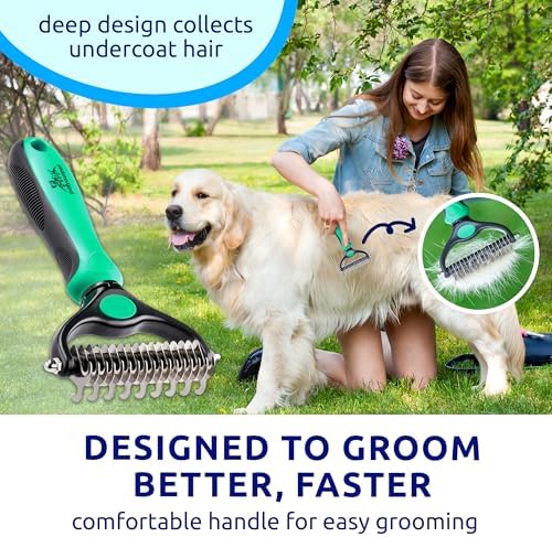Pat Your Pet Deshedding Brush & Metal Comb Grooming Combo for Cats & Dogs