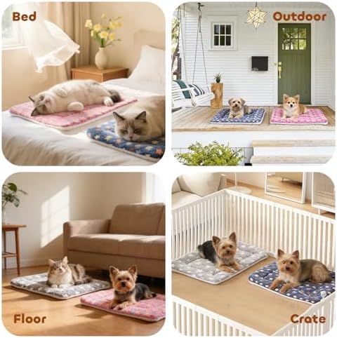 Mora Pets Dog Crate Pad Bed Ultra Soft Pet Mat Star Print 2 Pack 24 Inch
