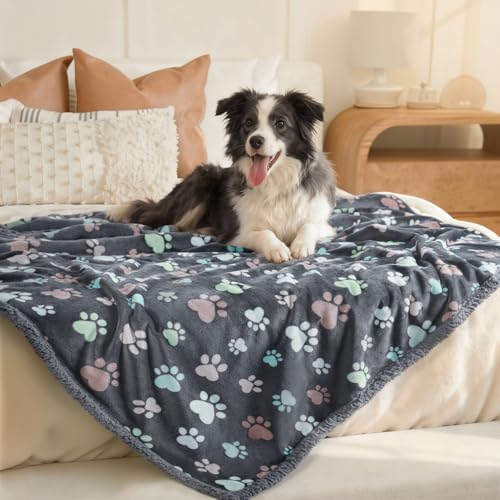 Luciphia Waterproof Dog Blanket Reversible Sherpa Fleece for Small Dogs Cat