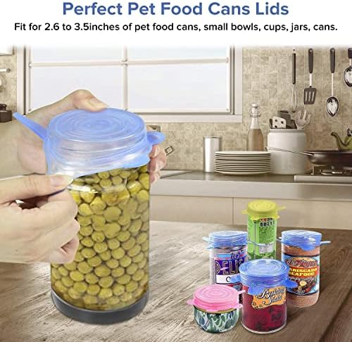 Longzon Silicone Stretch Lids, 12 Pack Small, Reusable Durable Food Storage Covers for Cups Small Bowls Cans Jars Fruits Vegetables, the Same Sizes of 2.6 Inch (Can Stretches to 3.5 Inches)