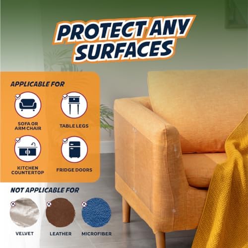 Panther Armor Cat Furniture Protector, 12 Clear Sheets with Twist Pins