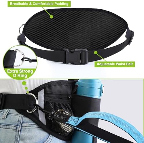 Hands Free Dog Leash, Waist Leash for Dog Walking, Running, Jogging (Blue)