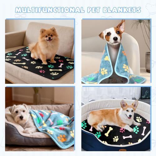 YUEPET Waterproof Dog Blankets, 2 Pack Washable Puppy Blanket 30"x 20"