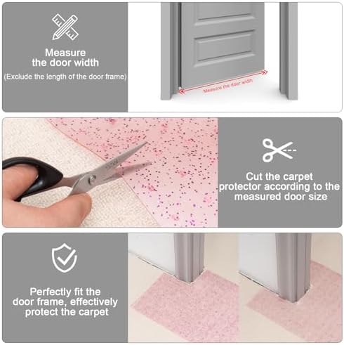 Uross Carpet Protector for Pets - Purple Cat Carpet Protector for Doorway, Anti Scratch Under Door Cat Protector Mat, Easy to Cut Plastic Scratch Stopper Guard Carpet 3.6FT