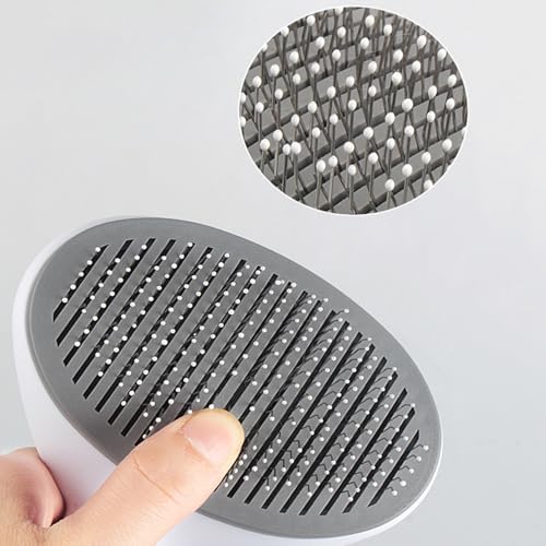 Cat Dog Brush Self Cleaning Slicker with Massage Rounded Particles Removes Loose Hair Tangles,Skin Friendly Washable
