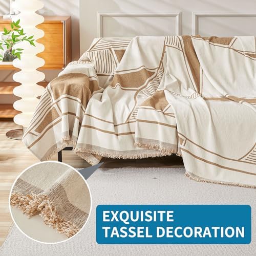 HAOMAIJIA Non Slip Couch Cover Sofa Covers for 3 Cushion Couch Washable sectional Couch Covers for Dogs pet Furniture Protector Couch Cover Blanket for Living Room (91"x134")