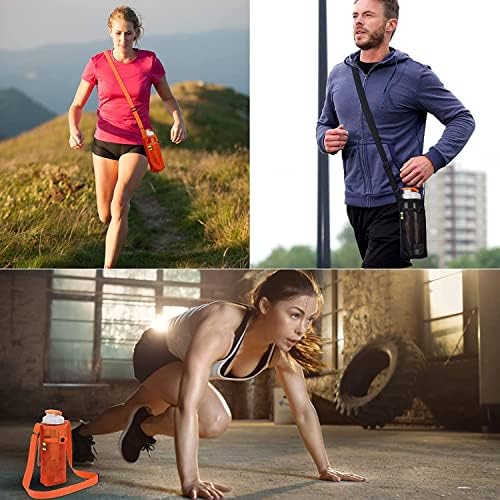 Tainehs Water Bottle Holder Carrier with Adjustable Shoulder Strap - Beach & Sports Bottle Bag for Hiking, Gym, Camping, Walking, Travel