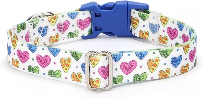 Adjustable Dog Collar with Safety Buckle Quick Release - Soft Nylon Pet Collars for Small, Medium, Large Puppies Dogs Collar Girls