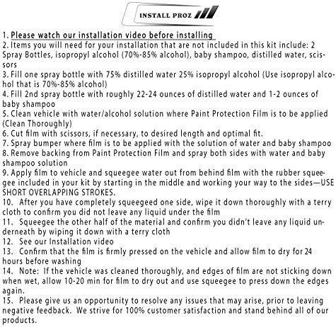 * Self-Healing Clear Paint Protection Film Kits (Bundle 12"x108" Hood Strip, Door Edge, Door Cup)