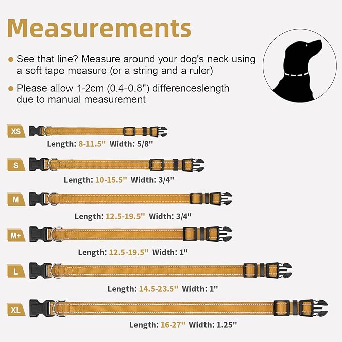 Reflective Dog Collar for Small Dogs with Quick Release Buckle