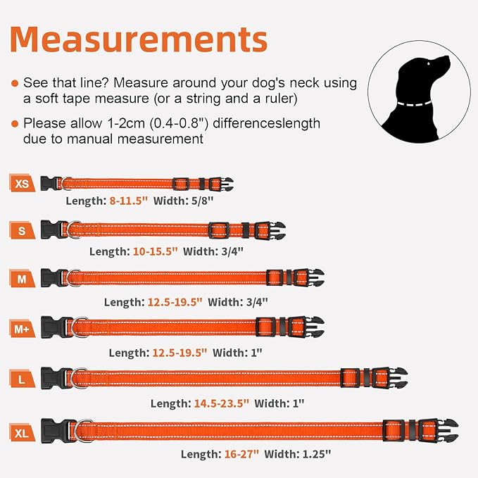 Reflective Dog Collar for Large Dogs with Quick Release Buckle
