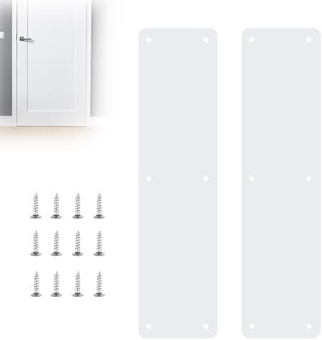 Dog Door Protector from Scratching, Steel Guard, Gloss White 4"x16"