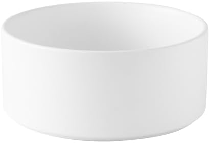 6'' Ceramic Dog Bowl - 30Oz Classic Dogs Food & Water Bowl for Small and Medium Breed Dogs, Heavy Duty Non-Slip Dog Dishes, Food Grade Stoneware Pet Bowl, Dishwasher & Microwave Safe, White