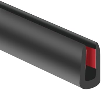 Rubber Edge Trim, 1/8" (3mm) Self Adhesive Flexible U Channel Edge Protecter for Sheet Metal, Glass, Flexiglass and Plywood, Fit for 7/64"-5/32" Width Edge, Black Color, 10Ft, EPDM Material