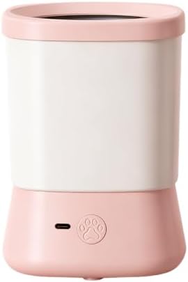 Electric Dog Paw Cleaner, Rechargeable Automatic Paw Washer with 360° Soft Silicone Bristles, Portable Pet Foot Cleaner for Small Medium Large Dogs Cats (Pink)