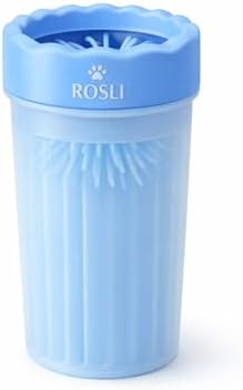 ROSLI Dog Paw Clianer Cup - Portable Pet Paw Washer for Dogs - Deep Cleaning Mud & Dirt - Silicone Brush - Easy to Use & Wash (Blue, Large) (Blue, Large)