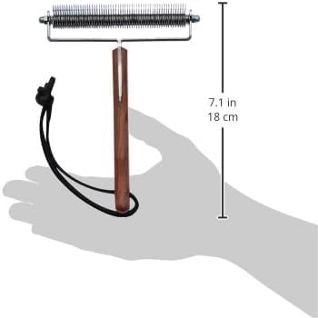 Mars Coat King Triple Wide Dematting Undercoat Grooming Rake Stripper Tool for Horses, Stainless Steel with Wooden Handle, Made in Germany, 60 Blade Extra Fine